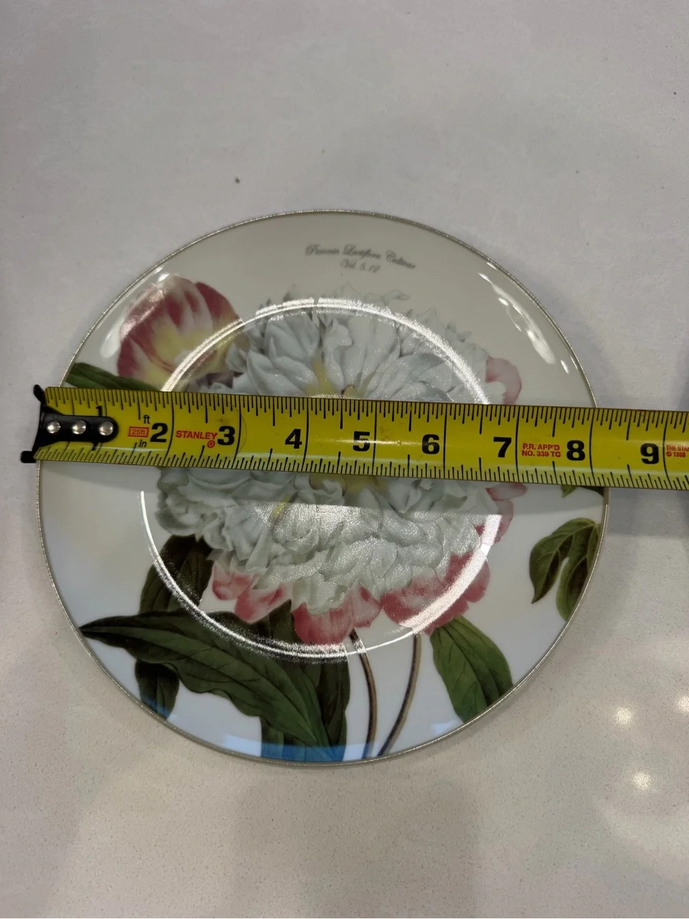 Williams Sonoma botanical peony set of four salad plates 2011